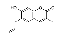 6-Allyl-7-hydroxy-8-iodo-3-methyl-2H-1-benzopyran-2-one Structure
