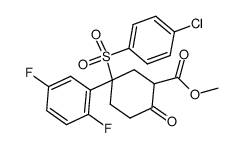 methyl 5-((4-chlorophenyl)sulfonyl)-5-(2,5-difluorophenyl)-2-oxocyclohexane-1-carboxylate结构式