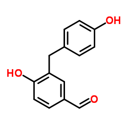 4-Hydroxy-3-(4-hydroxybenzyl)benzaldehyde Structure