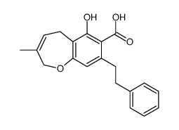 6-hydroxy-3-methyl-8-(2-phenylethyl)-2,5-dihydro-1-benzoxepine-7-carboxylic acid Structure