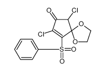 9-(benzenesulfonyl)-6,8-dichloro-1,4-dioxaspiro[4.4]non-8-en-7-one结构式