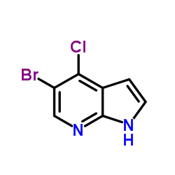 5-溴-4-氯-1H-吡咯并[2,3-B]吡啶结构式