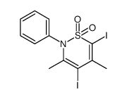 1,3-Diiod-2,4-dimethyl-N-phenyl-buta-1,3-dien-1,4-sultam结构式