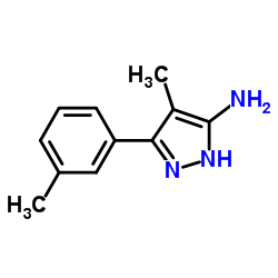4-METHYL-5-M-TOLYL-2H-PYRAZOL-3-YLAMINE Structure