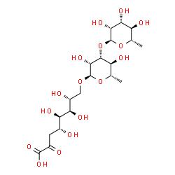3-deoxy-8-O-(3-O-rhamnopyranosyl-rhamnopyranosyl)-manno-octulosonate结构式