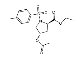 4-(acetyloxy)-1-[(4-methylphenyl)sulfonyl]-D-proline ethyl ester结构式