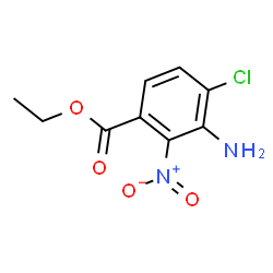 3-氨基-4-氯-2-硝基苯甲酸乙酯结构式