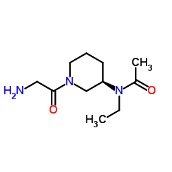 N-Ethyl-N-[(3R)-1-glycyl-3-piperidinyl]acetamide结构式