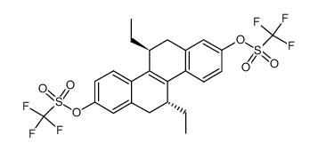 5,11-trans-diethyl-2,8-bis((trifluoromethanesulfonyl)oxy)-5,6,11,12-tetrahydrochrysene Structure