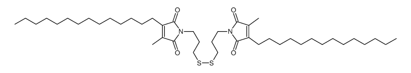 1,1'-[3,3'-disulfanediylbis(propane-3,1-diyl)]bis(3-methyl-4-tetradecyl-1H-pyrrole-2,5-dione)结构式