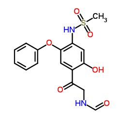 N-[5-羟基-4-(2-甲酰氨基)乙酰基-2-苯氧基]苯基甲磺酰胺结构式