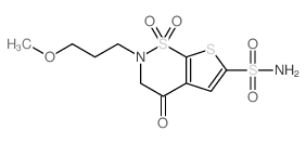 3,4-二氢-2-(3-甲氧基丙基)-4-氧代-2H-噻吩并[3,2-e]-1,2-噻嗪-6-磺酰胺 1,1-二氧化物结构式
