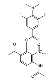 3-乙酰氨基-6-乙酰基-2-硝基苯基 4-(二甲氨基)-3,5-二氟苯酸酯结构式