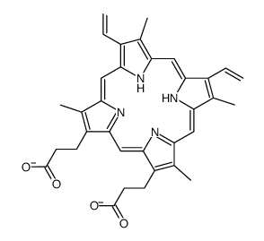 3,3'-(3,7,12,17-Tetramethyl-8,13-divinyl-2,18-porphyrindiyl)dipro panoate Structure