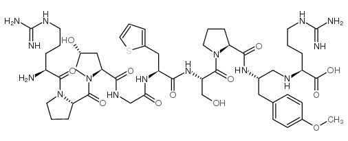 (Hyp3,β-(2-thienyl)-Ala5,Tyr(Me)8-psi(CH2NH)Arg9)-Bradykinin trifluoroacetate salt结构式