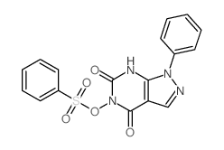 1H-Pyrazolo[3,4-d]pyrimidine-4,6(5H,7H)-dione,1-phenyl-5-[(phenylsulfonyl)oxy]- Structure