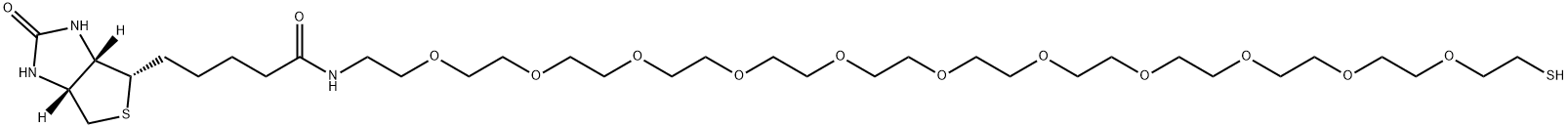 1H-Thieno[3,4-d]imidazole-4-pentanamide, hexahydro-N-(35-mercapto-3,6,9,12,15,18,21,24,27,30,33-undecaoxapentatriacont-1-yl)-2-oxo-, (3aS,4S,6aR)- Structure