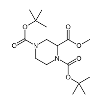 1,4-双(Boc)-2-哌嗪甲酸甲酯结构式