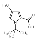 1-叔丁基-3-甲基-1H-吡唑-5-羧酸结构式