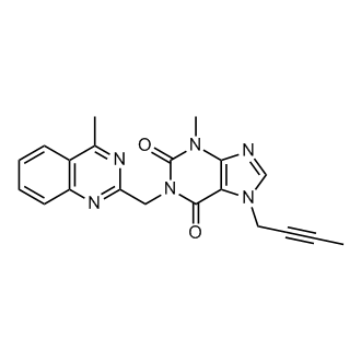 7-(丁-2-炔-1-基)-3-甲基-1-((4-甲基喹唑啉-2-基)甲基)-3,7-二氢-1H-嘌呤-2,6-二酮(利格列汀杂质)结构式