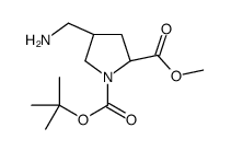 (2S,4S)-1-叔丁基 2-甲基 4-(氨基甲基)吡咯烷-1,2-二羧酸结构式