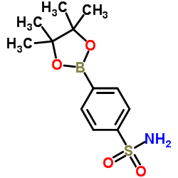 4-(4,4,5,5-四甲基-1,3,2-二氧硼杂环戊烷-2-基)苯磺酰胺结构式