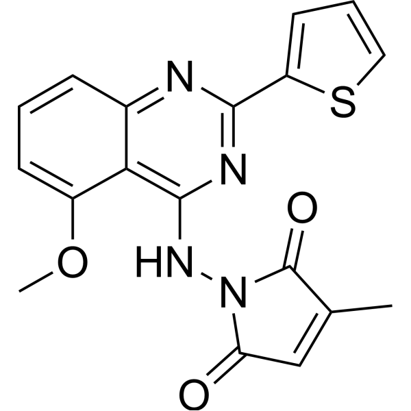 1-[[5-甲氧基-2-(2-噻吩基)-4-喹唑啉基]氨基]-3-甲基-1H-吡咯-2,5-二酮结构式