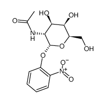 2-硝基苯基-2-乙酰氨基-2-脱氧-α-D-吡喃半乳糖苷结构式