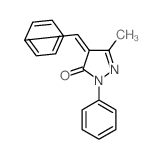 3H-Pyrazol-3-one,2,4-dihydro-5-methyl-2-phenyl-4-(phenylmethylene)- Structure