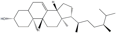 (24S)-24-Methylcholest-7-en-3β-ol结构式