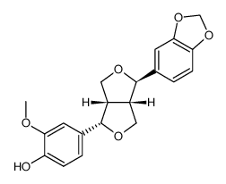 4-[(1S,3aα,6aα)-4α-(1,3-Benzodioxol-5-yl)tetrahydro-1H,3H-furo[3,4-c]furan-1β-yl]-2-methoxyphenol结构式