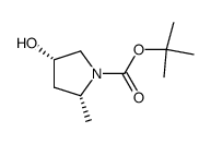 (2R,4S)-4-羟基-2-甲基-吡咯烷-1-甲酸叔丁酯结构式