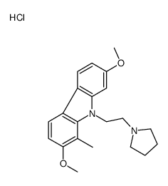 2,7-dimethoxy-1-methyl-9-(2-pyrrolidin-1-ium-1-ylethyl)carbazole,chloride结构式