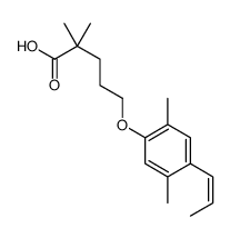 5-[2,5-二甲基-4-(1-丙烯-1-基)苯氧基]-2,2-二甲基戊酸结构式