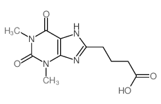 1H-Purine-8-butanoicacid, 2,3,6,9-tetrahydro-1,3-dimethyl-2,6-dioxo- structure