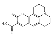 10-乙酰基-2,3,6,7-四氢-1H,5H,11H-吡喃并[2,3-f]吡啶并[3,2,1-ij]喹啉-11-酮结构式