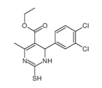 ethyl 4-(3,4-dichlorophenyl)-6-methyl-2-sulfanylidene-3,4-dihydro-1H-pyrimidine-5-carboxylate结构式