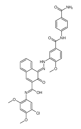 4-[[5-[[[4-(aminocarbonyl)phenyl]amino]carbonyl]-2-methoxyphenyl]azo]-N-(5-chloro-2,4-dimethoxyphenyl)-3-hydroxynaphthalene-2-carboxamide Structure