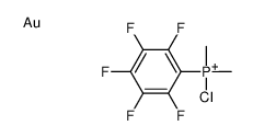 chloro-dimethyl-(2,3,4,5,6-pentafluorophenyl)phosphanium,gold Structure