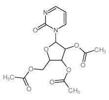 [3,4-diacetyloxy-5-(2-oxopyrimidin-1-yl)oxolan-2-yl]methyl acetate结构式