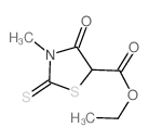 ethyl 3-methyl-4-oxo-2-sulfanylidene-thiazolidine-5-carboxylate Structure