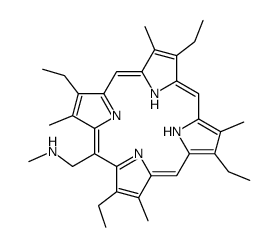 N-methyl-1-(2,7,12,17-tetraethyl-3,8,13,18-tetramethyl-23,24-dihydroporphyrin-5-yl)methanamine Structure