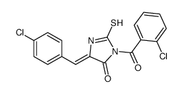 (5Z)-3-(2-chlorobenzoyl)-5-[(4-chlorophenyl)methylidene]-2-sulfanylideneimidazolidin-4-one结构式