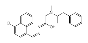 Glycine, N-methyl-N-(1-methyl-2-phenylethyl)-, ((4-chloro-1-naphthalen yl)methylene)hydrazide结构式