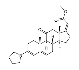 11-oxo-3-pyrrolidino-pregna-3,5,17(20)c-trien-21-oic acid methyl ester Structure