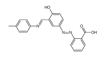 4-[((E)-1-{2-hydroxy-5-[(E)-2-(2-carboxyphenyl)-1-diazenyl]phenyl}methylidene)amino]methylbenzene结构式