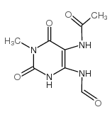 5-乙酰氨基-6-甲酰基氨基-3-甲基脲嘧啶结构式