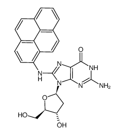 N-(deoxyguanosin-8-yl)-1-aminopyrene Structure