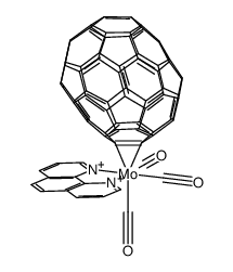 fac-(dihapto-[60]fullerene)(dihapto-1,10-phenanthroline) tricarbonyl molybdenum(0) Structure