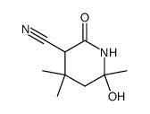 6-hydroxy-4,4,6-trimethyl-2-oxo-piperidine-3-carbonitrile结构式